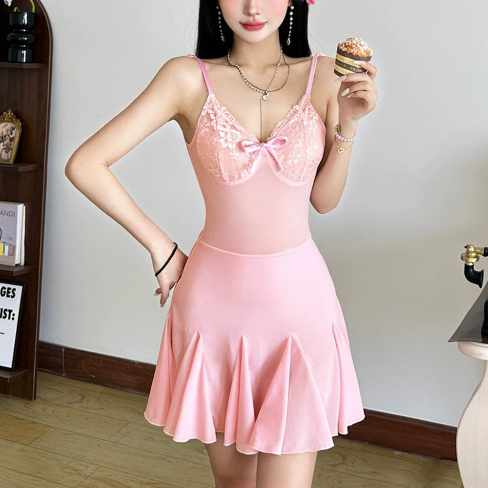 ZARA Summer Thin Strap Sweet Princess High Waist Slim Light Dress